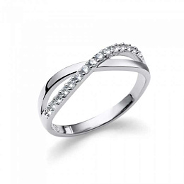 Ring Contact 925AG CZ RH CRY M